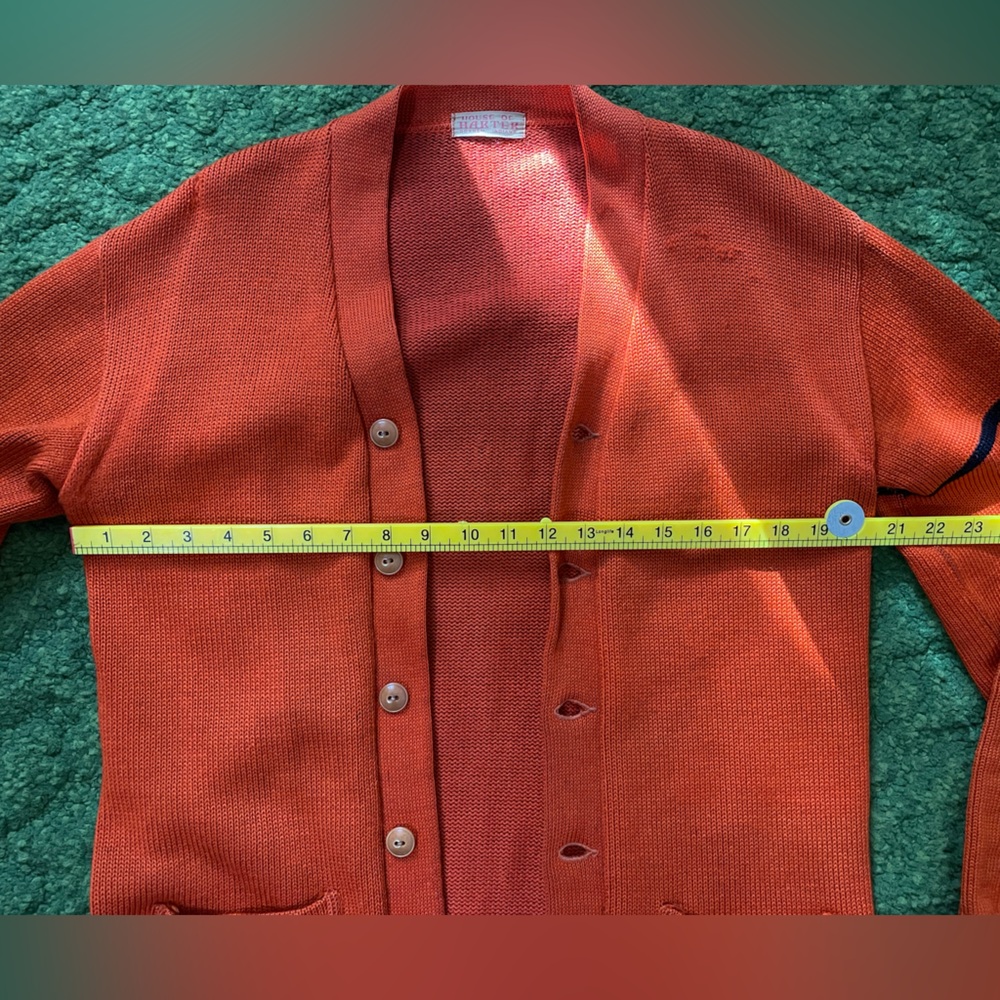 1940s Letterman Orange Cardigan - Picture 7 of 13